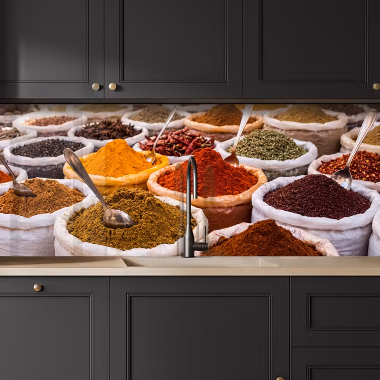 Keuken achterwand - Kruiden - Markt - Eten - Kruiden - Markt - Eten keuken achterwand 2 middel