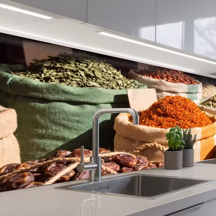 Keuken achterwand - Kruiden - Markt - Kleurrijk - Kruiden - Markt - Kleurrijk keuken achterwand 2 middel