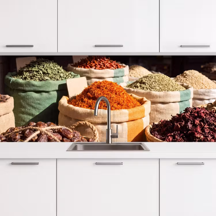 Keuken achterwand - Kruiden - Markt - Kleurrijk - Kruiden - Markt - Kleurrijk keuken achterwand 2 middel