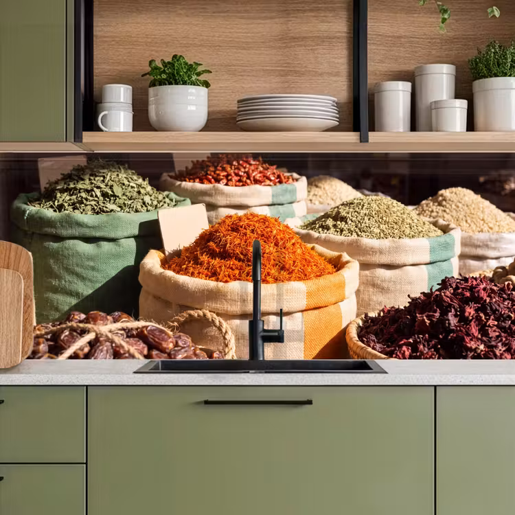 Keuken achterwand - Kruiden - Markt - Kleurrijk - Kruiden - Markt - Kleurrijk keuken achterwand 2 middel