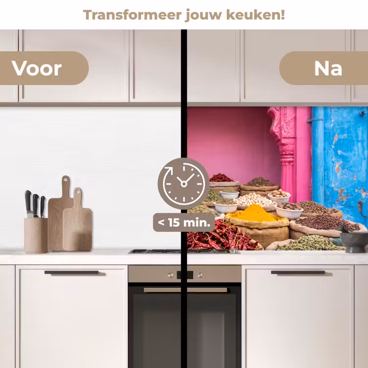 Keuken achterwand - Kruiden - Markt - Roze - Kruiden - Markt - Roze keuken achterwand 2 middel