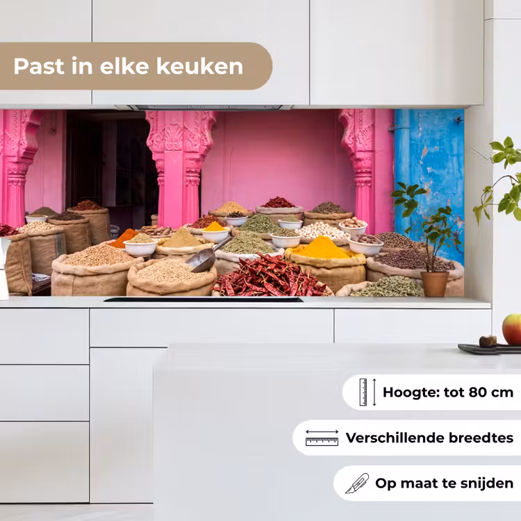 Keuken achterwand - Kruiden - Markt - Roze - Kruiden - Markt - Roze keuken achterwand 2 middel