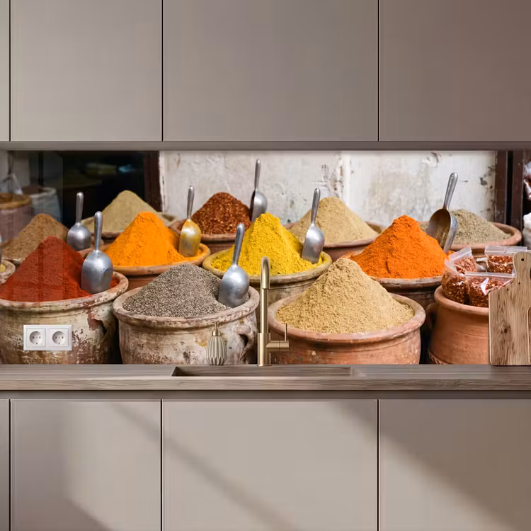 Keuken achterwand - Kruiden - Potten - Oosters - Kruiden - Potten - Oosters keuken achterwand 2 middel zz_3dshopping