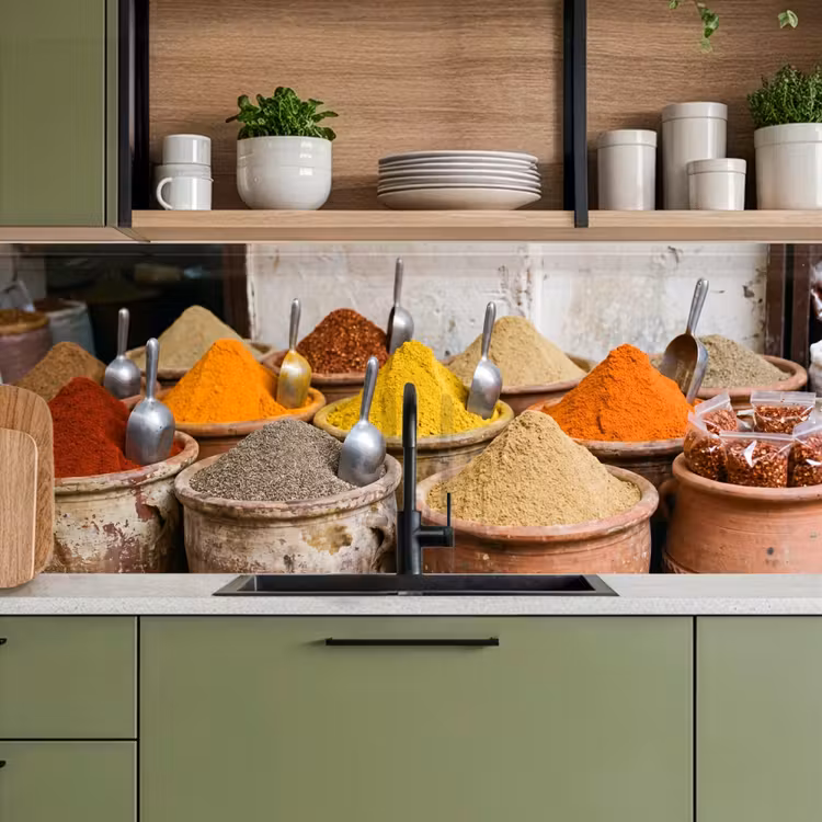 Keuken achterwand - Kruiden - Potten - Oosters - Kruiden - Potten - Oosters keuken achterwand 2 middel