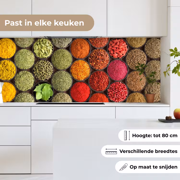 Kruiden - Schaaltjes - Kleurrijk - Textuur keuken achterwand 2 middel -sfeer4_NL