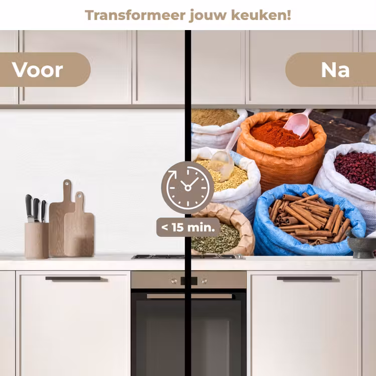 Keuken achterwand - Kruiden - Zakken - Markt - Kruiden - Zakken - Markt keuken achterwand 2 middel