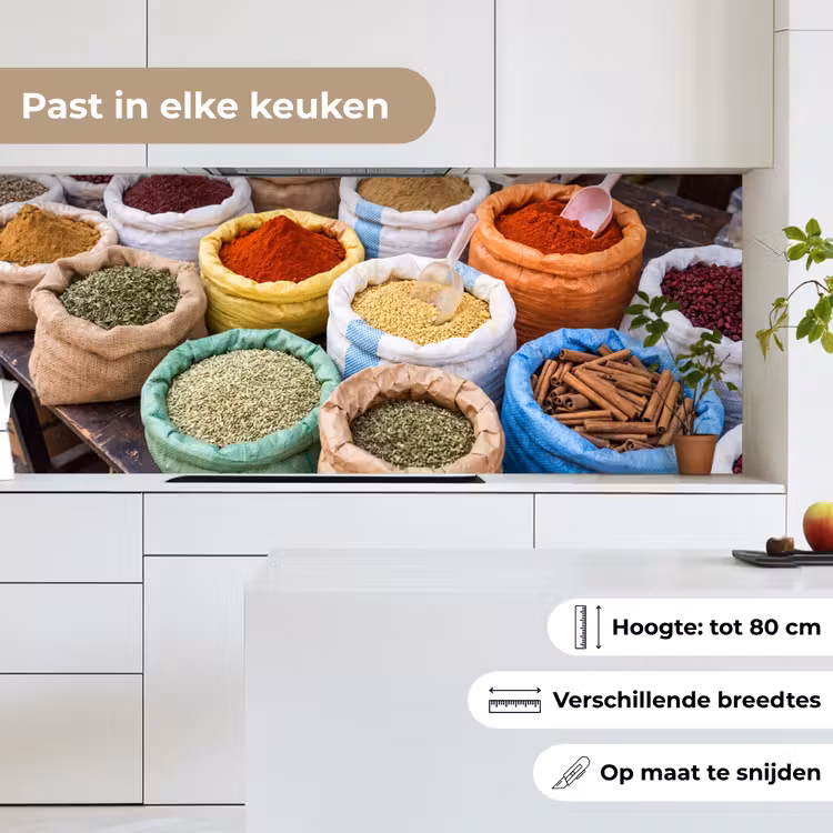Keuken achterwand - Kruiden - Zakken - Markt - Kruiden - Zakken - Markt keuken achterwand 2 middel