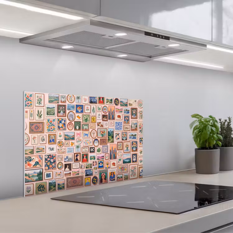 Kunst - Collectie - Decoratie - Modern - Kleurrijk keuken achterwand spatscherm klein -3d_schuin