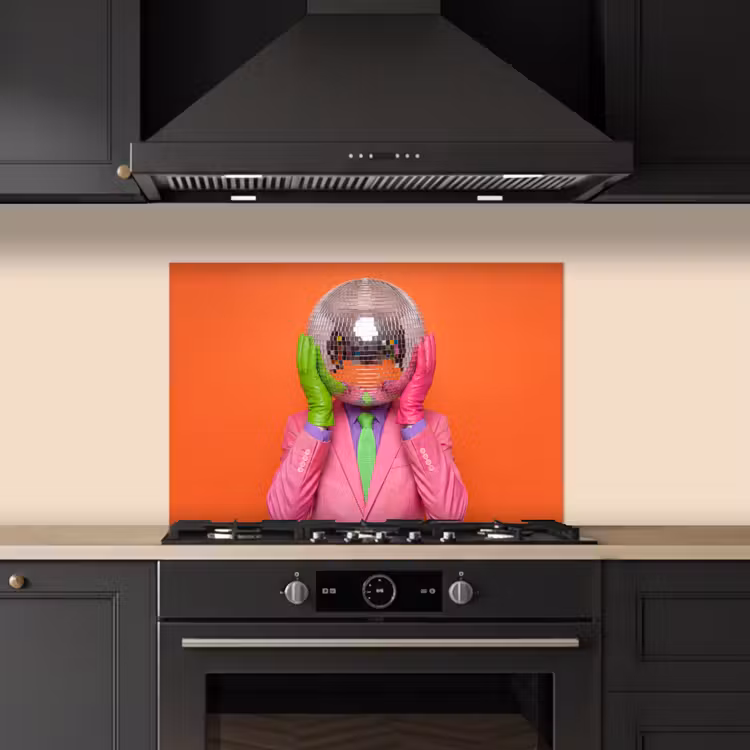 Kunst - Disco bal - Kleurrijk - Modern - Studio keuken achterwand spatscherm klein -sfeer1