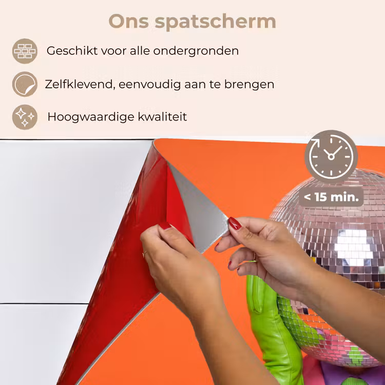 Kunst - Disco bal - Kleurrijk - Modern - Studio keuken achterwand spatscherm klein -spatscherm_NL