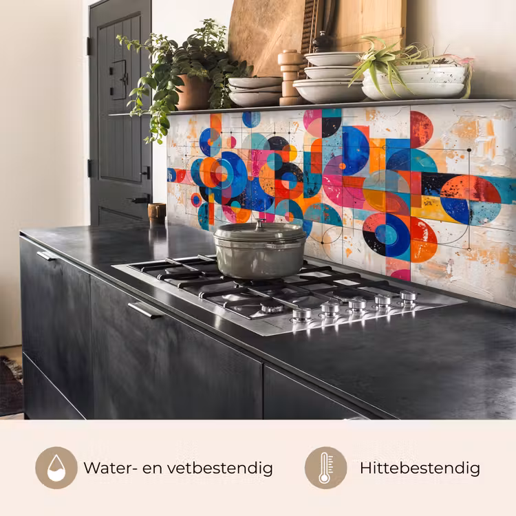 Kunst - Geometrisch - Abstract - Kleurrijk keuken achterwand 2 middel -usp_NL