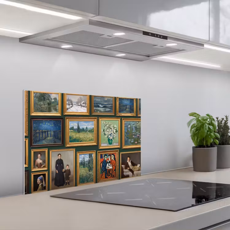 Kunst - Schilderijen - Collectie - Klassiek - Groen keuken achterwand spatscherm klein -3d_schuin