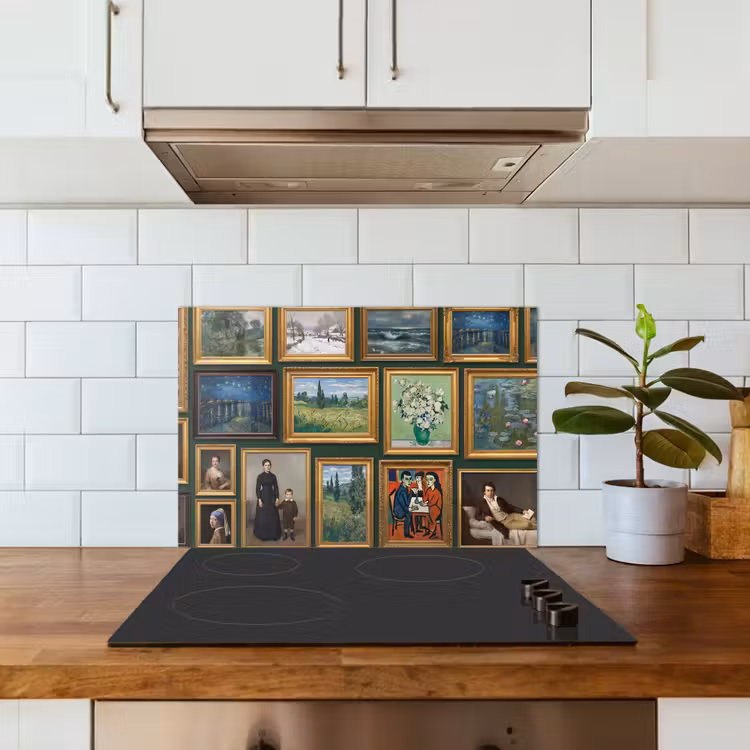 Kunst - Schilderijen - Collectie - Klassiek - Groen keuken achterwand spatscherm klein -sfeer2