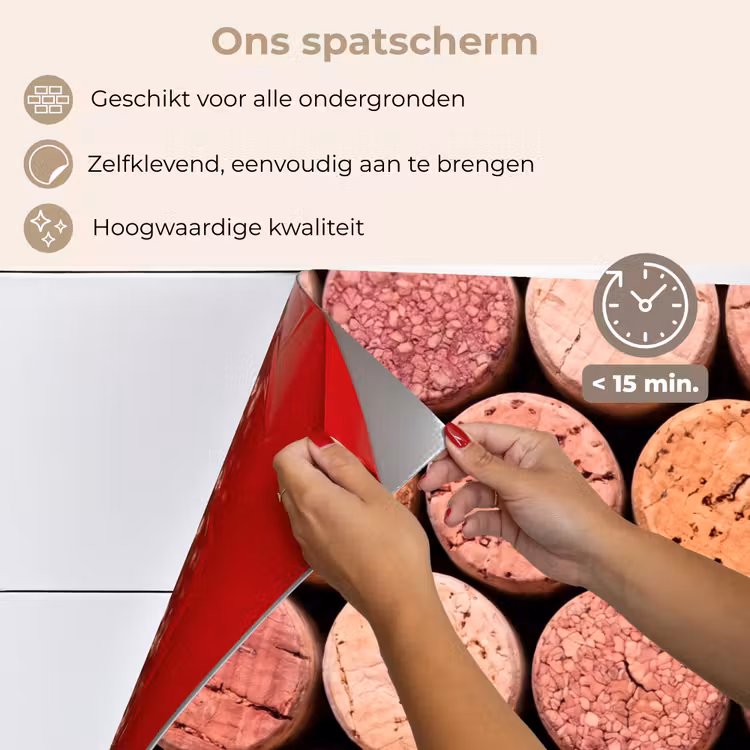 Kurk - Patroon - Abstract - Modern - Rood keuken achterwand spatscherm klein -spatscherm_NL