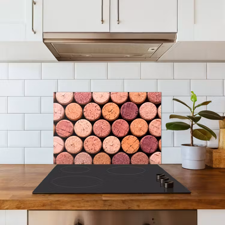 Kurk - Patroon - Abstract - Modern - Rood keuken achterwand spatscherm klein -sfeer2