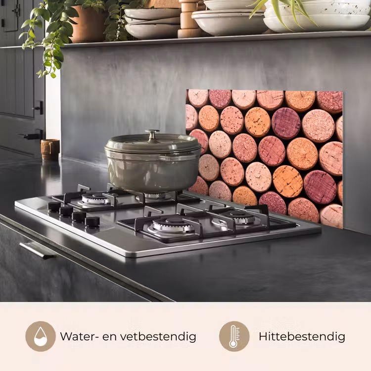 Kurk - Patroon - Abstract - Modern - Rood keuken achterwand spatscherm klein -usp_NL
