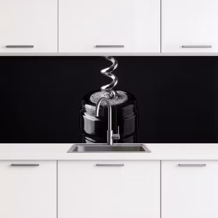 Kurkentrekker - Wijn - Zwart - Wit keuken achterwand 2 middel -3d