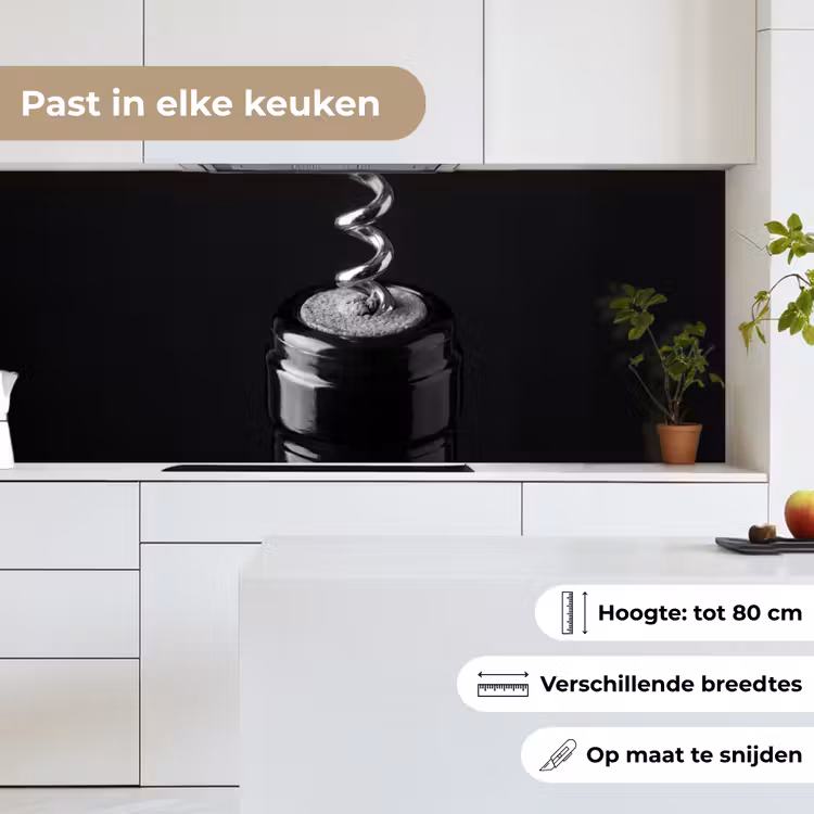 Kurkentrekker - Wijn - Zwart - Wit keuken achterwand 2 middel -sfeer4_NL