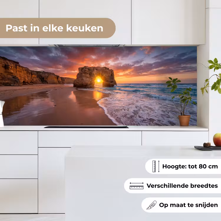 Kust - Rots - Zonsondergang - Zee - Natuur keuken achterwand 2 middel -sfeer4_NL