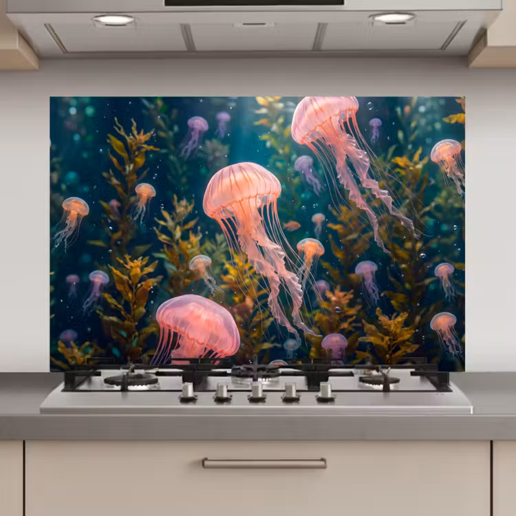 Kwal - Roze - Onderwater - Zeeleven - Dieren keuken achterwand spatscherm klein -3d_website