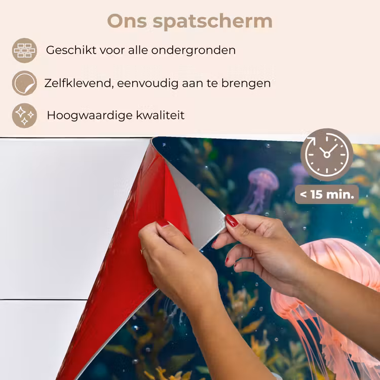 Kwal - Roze - Onderwater - Zeeleven - Dieren keuken achterwand spatscherm klein -spatscherm_NL