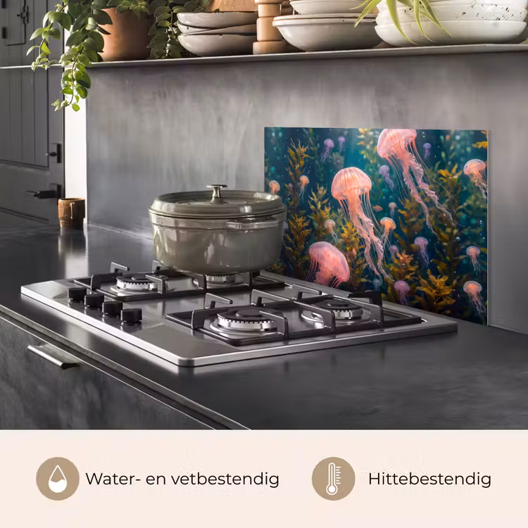 Kwal - Roze - Onderwater - Zeeleven - Dieren keuken achterwand spatscherm klein -usp_NL