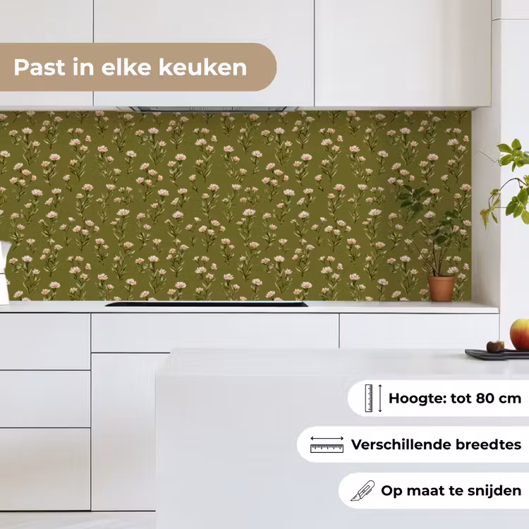 Landelijk - Bloemen - Groen keuken achterwand 2 middel 871 -sfeer4_NL