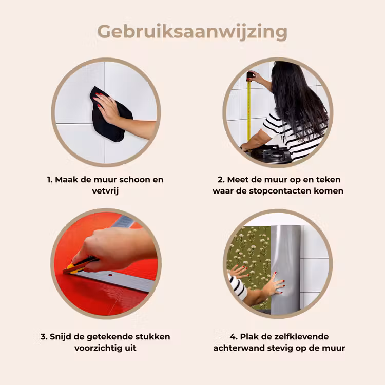 Landelijk - Bloemen - Groen keuken achterwand 2 middel 871 -gebruiksaanwijzing_NL