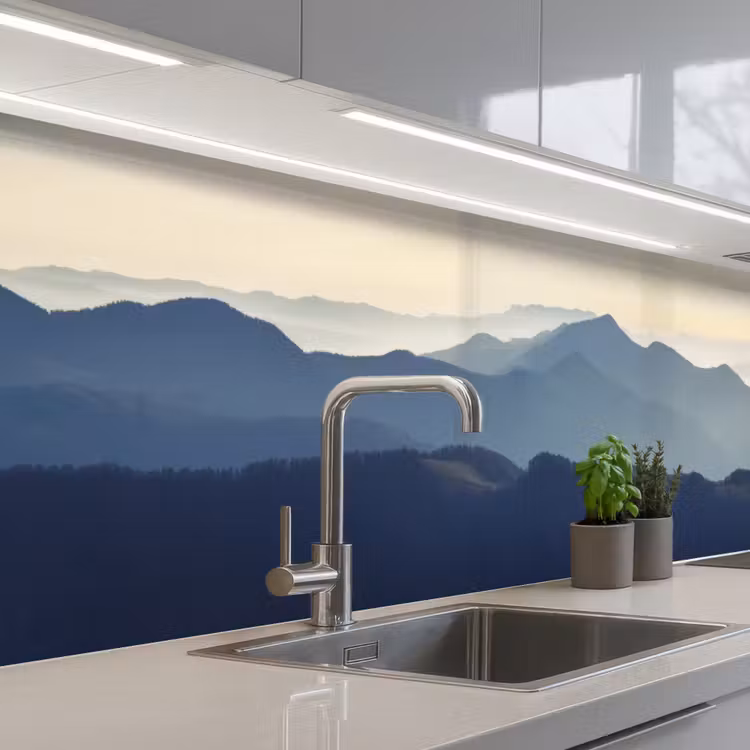 Landschap - Bergen - Groen - Natuur keuken achterwand 2 middel -3d_schuin