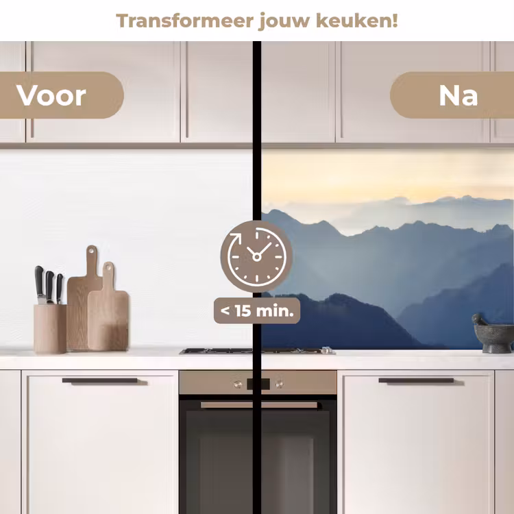 Landschap - Bergen - Groen - Natuur keuken achterwand 2 middel -voor-na2_NL