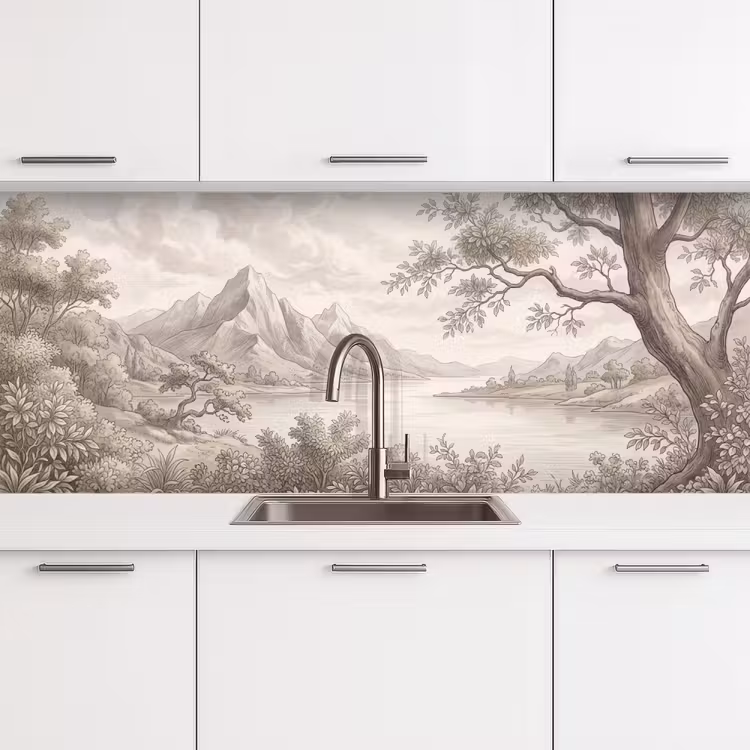 Landschap - Bergen - Meer - Natuur keuken achterwand 2 middel -3d