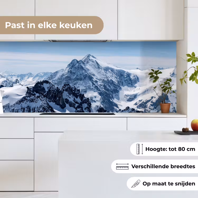 Landschap - Bergen - Sneeuw - Wit keuken achterwand 2 middel -sfeer4_NL