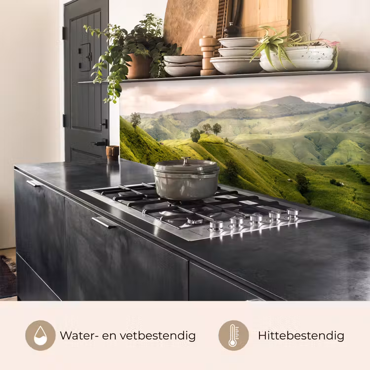 Landschap - Heuvels - Groen keuken achterwand 2 middel -usp_NL