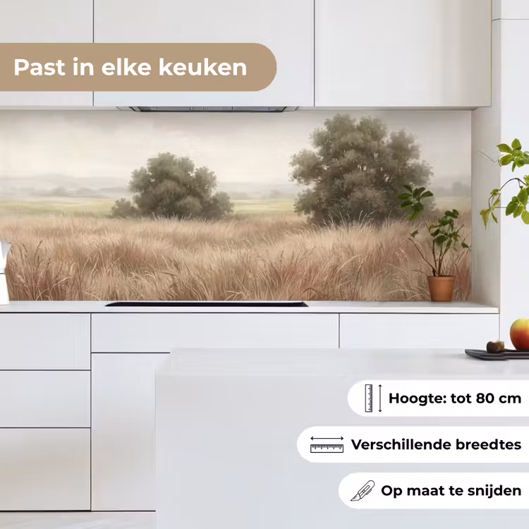 Landschap - Minimalistisch - Beige keuken achterwand 2 middel -sfeer4_NL