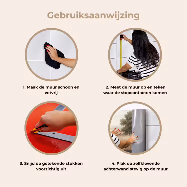 Landschap - Minimalistisch - Beige keuken achterwand 2 middel -gebruiksaanwijzing_NL