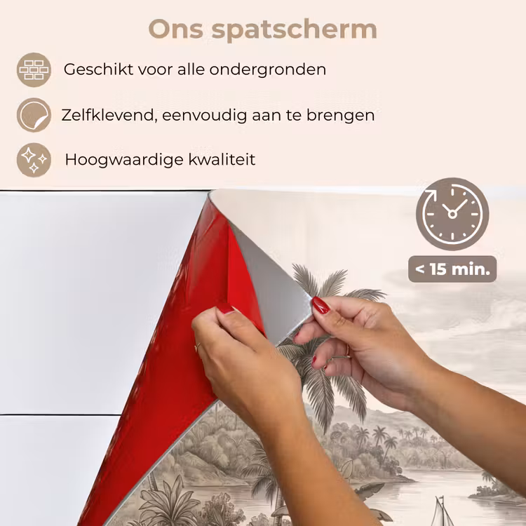 Landschap - Rivier - Boot - Tropisch - Vintage keuken achterwand spatscherm klein -spatscherm_NL