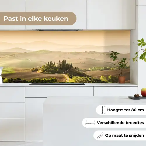 Landschap - Toscane - Ochtendlicht keuken achterwand 2 middel -sfeer4_NL