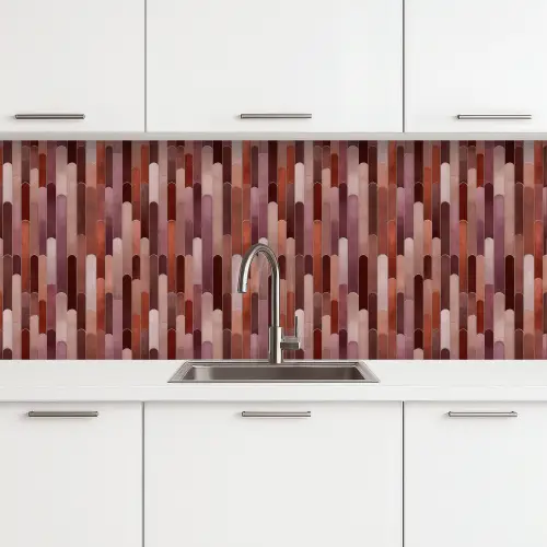Langwerpig - Tegels - Rood - Koper keuken achterwand 2 middel 871 -3d