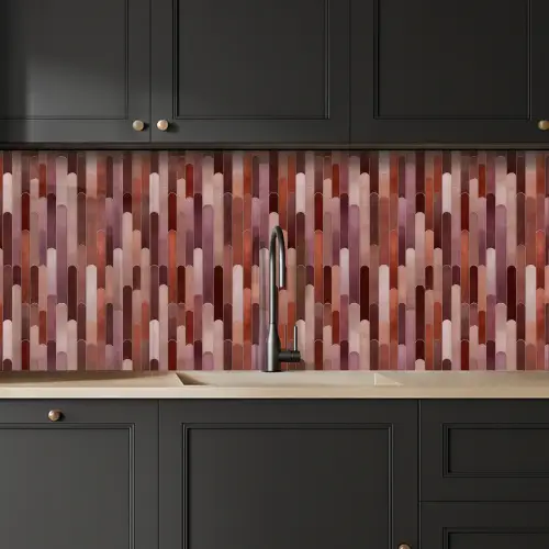 Langwerpig - Tegels - Rood - Koper keuken achterwand 2 middel 871 -sfeer1