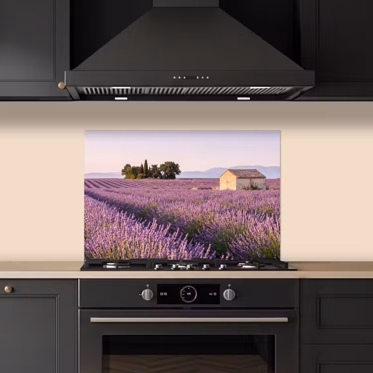 Lavendel - Landschap - Sereen - Paars keuken achterwand 2 middel -3d_schuin