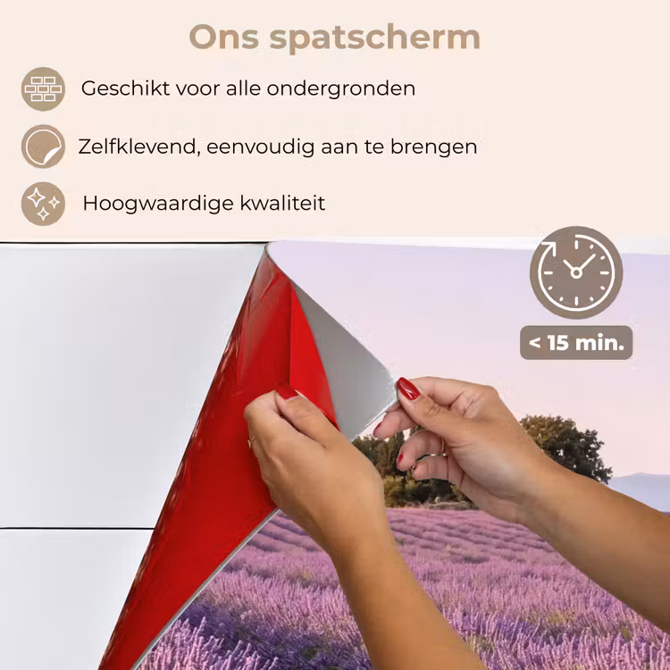 Lavendel - Landschap - Sereen - Paars keuken achterwand 2 middel -3d