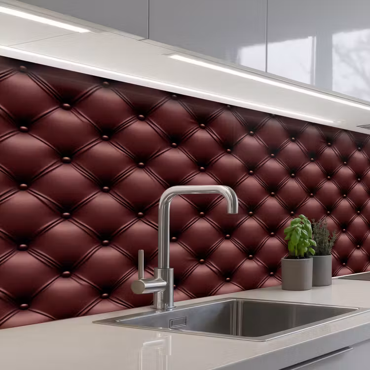 Leer - Patroon - Bordeaux keuken achterwand 2 middel 871 -3d_schuin