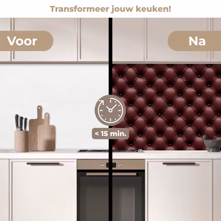 Leer - Patroon - Bordeaux keuken achterwand 2 middel 871 -voor-na2_NL