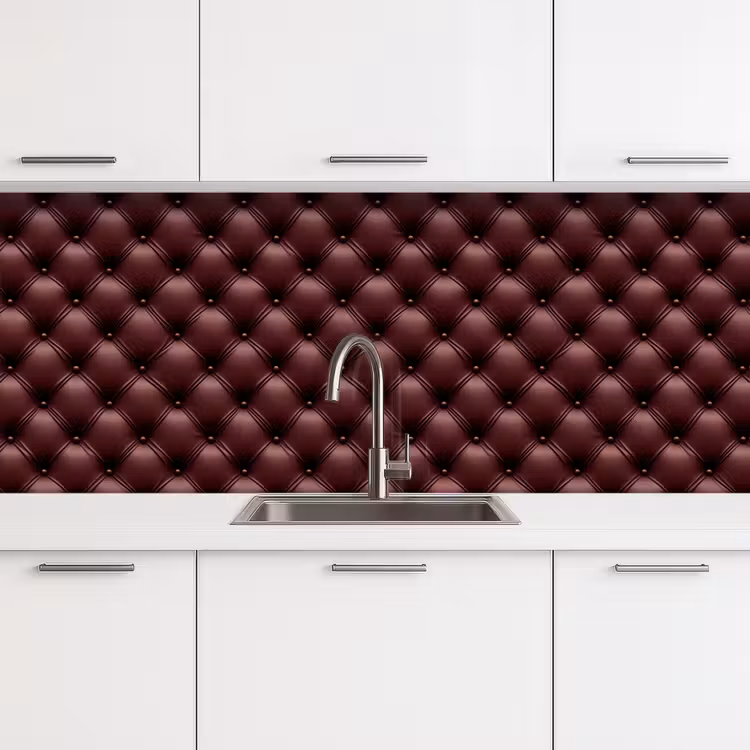 Leer - Patroon - Bordeaux keuken achterwand 2 middel 871 -3d