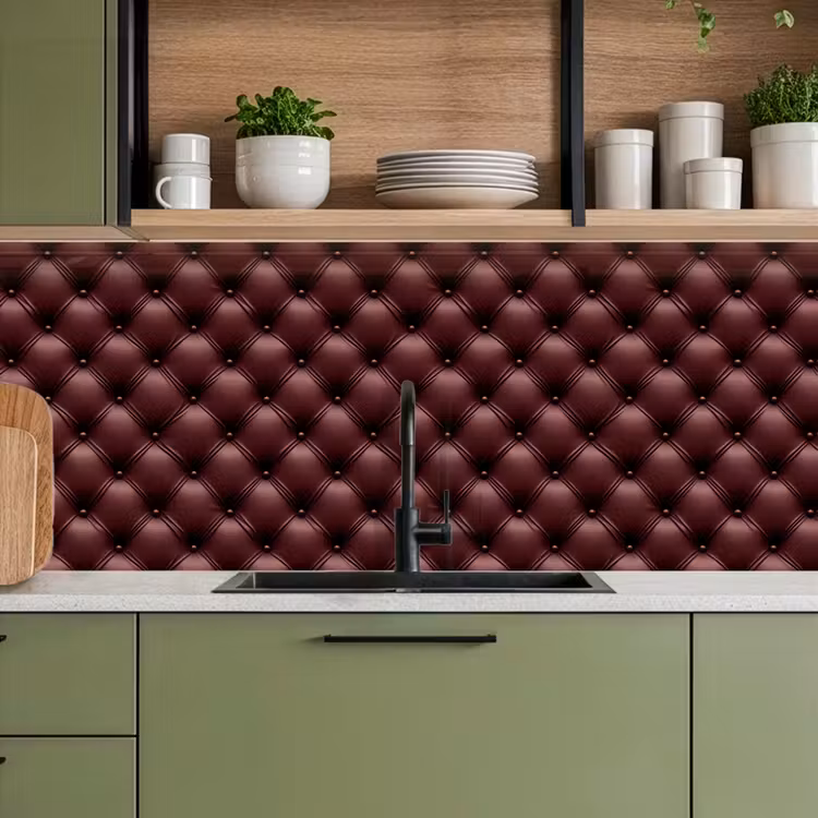 Leer - Patroon - Bordeaux keuken achterwand 2 middel 871 -sfeer3