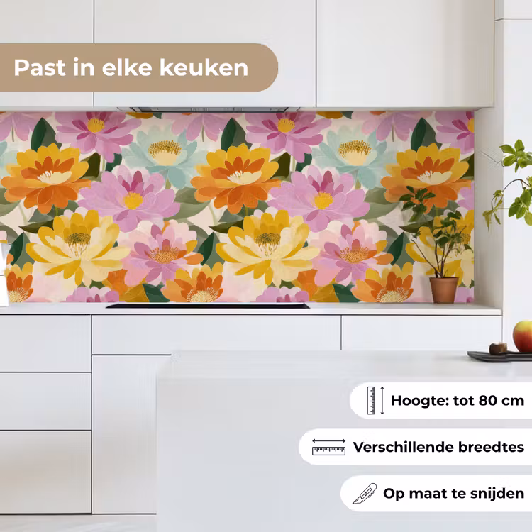 Lelies - Aquarel - Pastel keuken achterwand 2 middel 871 -sfeer4_NL