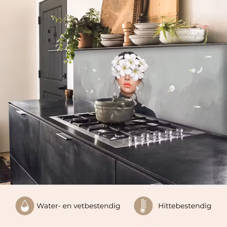 Lelies - Portret - Wit keuken achterwand 2 middel -usp_NL