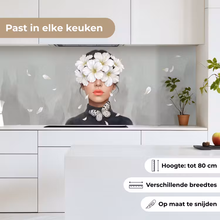 Lelies - Portret - Wit keuken achterwand 2 middel -sfeer4_NL