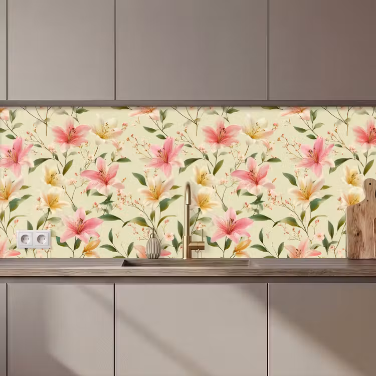 Lelies - Sereen - Kleurrijk keuken achterwand 2 middel 871 zz_3dshopping