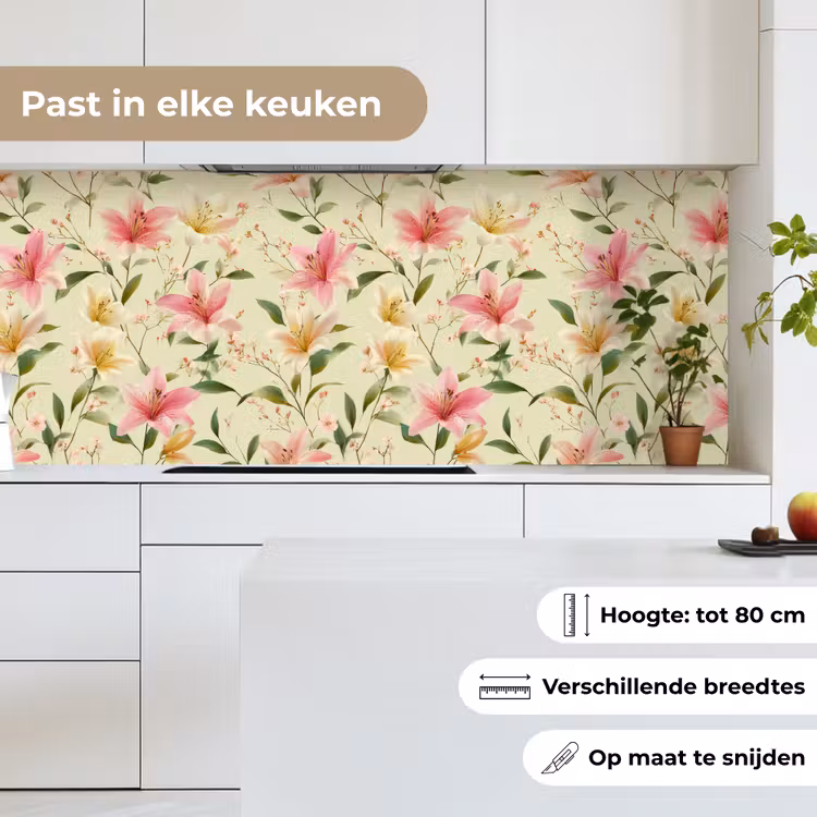 Lelies - Sereen - Kleurrijk keuken achterwand 2 middel 871 -sfeer4_NL